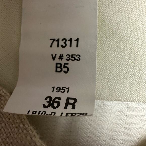 Lands End Mens 36x30 Linen Blend Pleated Dress Pants Beige Casual Office - Picture 6 of 11